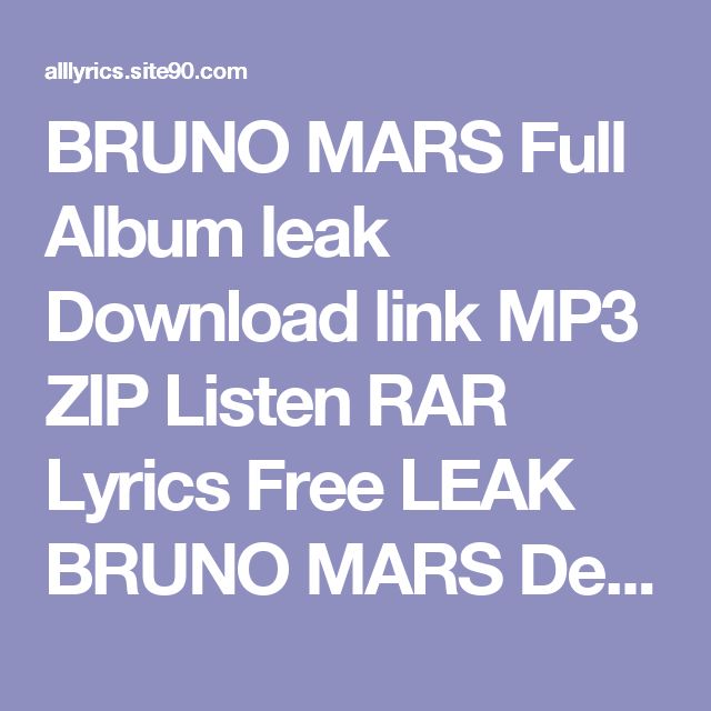 Bruno Mars Songs Mp3 Download